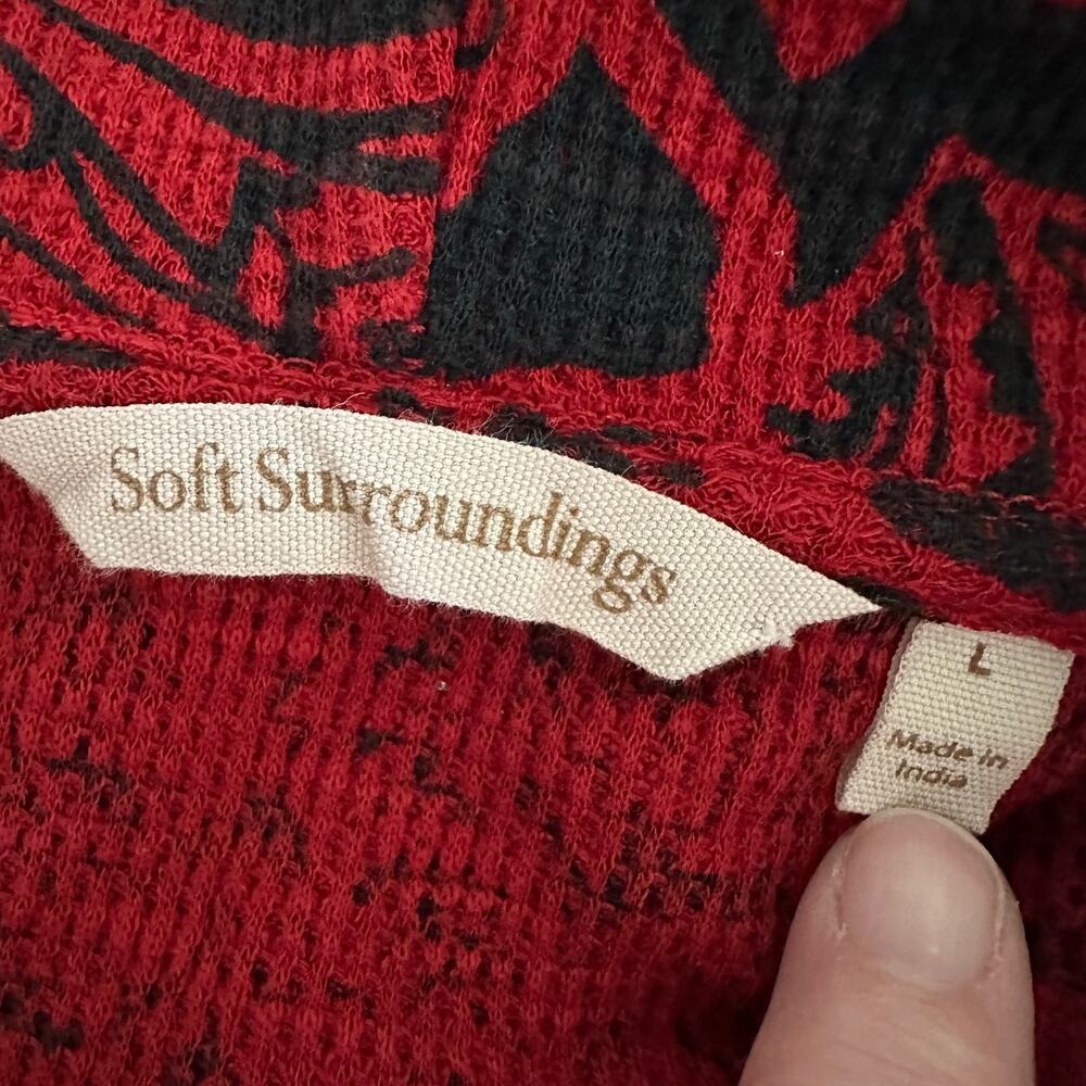 SOFT SURROUNDINGS Womens Kendra Waffle Top Size Large Cowl Neck Quiet Luxury - Picture 5 of 9